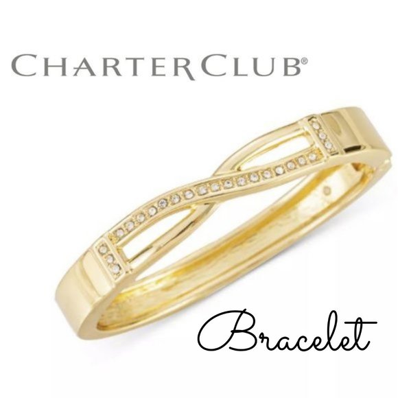 NEW Charter Club ROSE GOLD Cross Bangle Bracelet - Picture 3 of 10